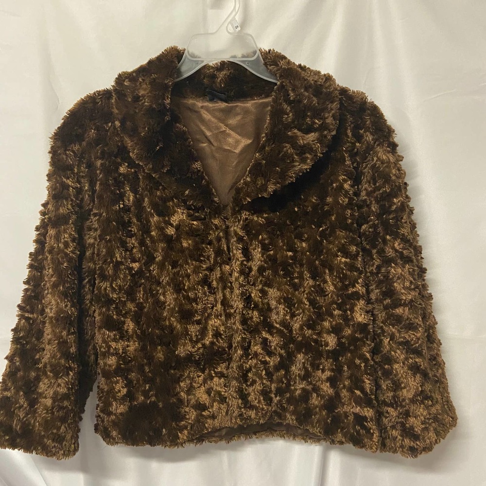 Cejon Teddy Coat Silky Curly Faux Fur Teddy Jacket Y2K Vtg L